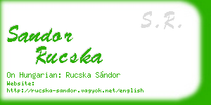 sandor rucska business card